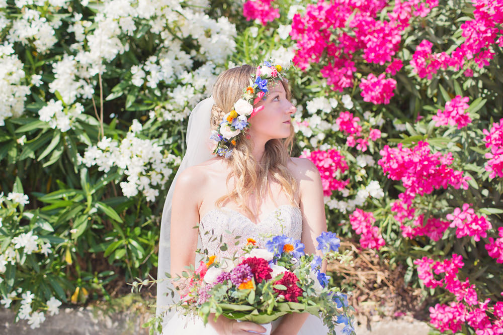 Bride Bridal Flower Crown Kefalonia Wedding Cotton Candy Weddings