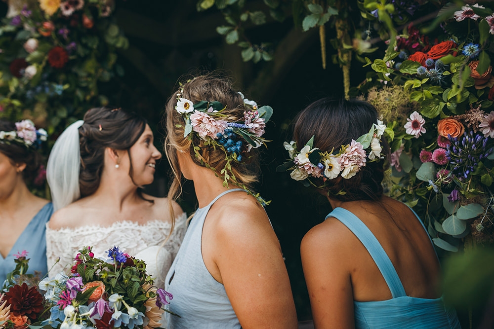 Bridesmaids Bridesmaid Dress Dresses Blue Flower Crowns Kingsettle Stud Wedding Mark Tattersall Photography
