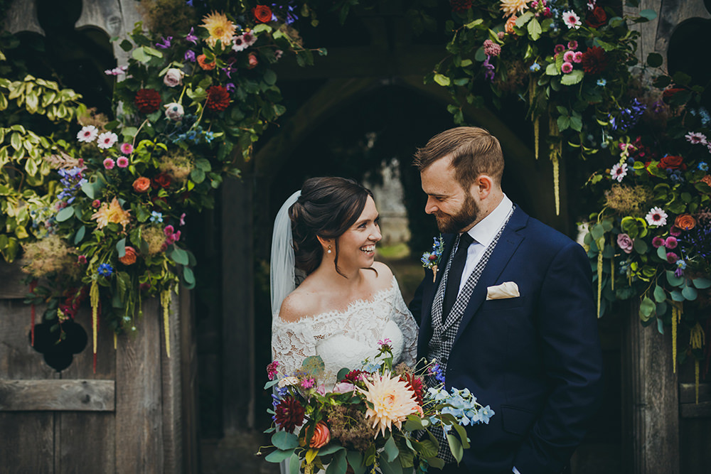 Flower Arch Flowers Church Arch Backdrop Kingsettle Stud Wedding Mark Tattersall Photography