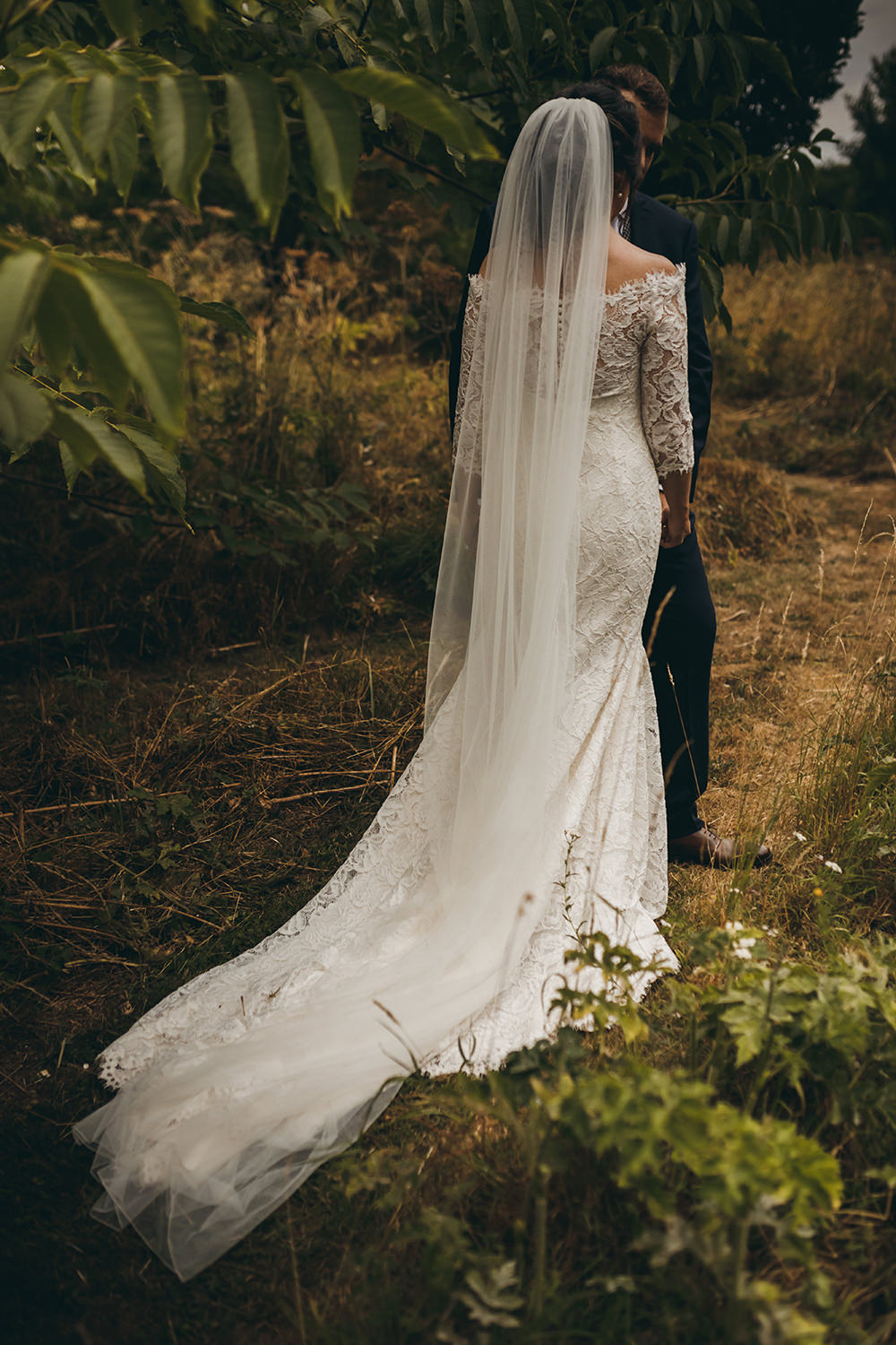 Dress Gown Bride Bridal Lace Long Sleeves Train Veil Pronovias Kingsettle Stud Wedding Mark Tattersall Photography