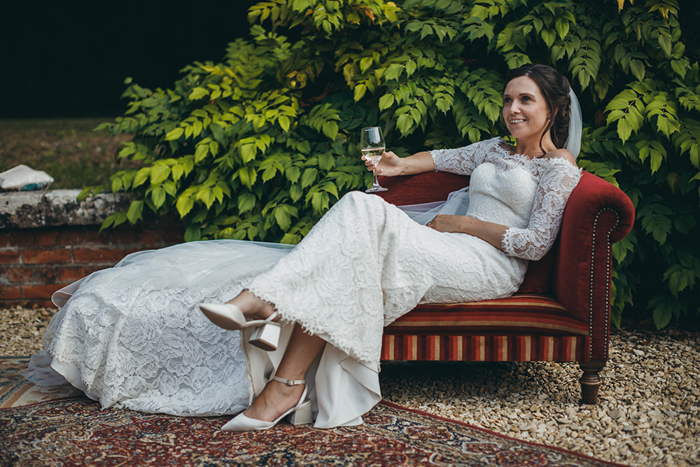 Dress Gown Bride Bridal Lace Long Sleeves Train Veil Pronovias Kingsettle Stud Wedding Mark Tattersall Photography