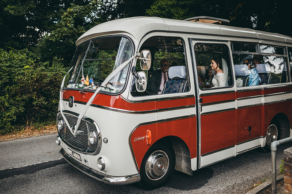 Vintage Bus Coach Transport Kingsettle Stud Wedding Mark Tattersall Photography