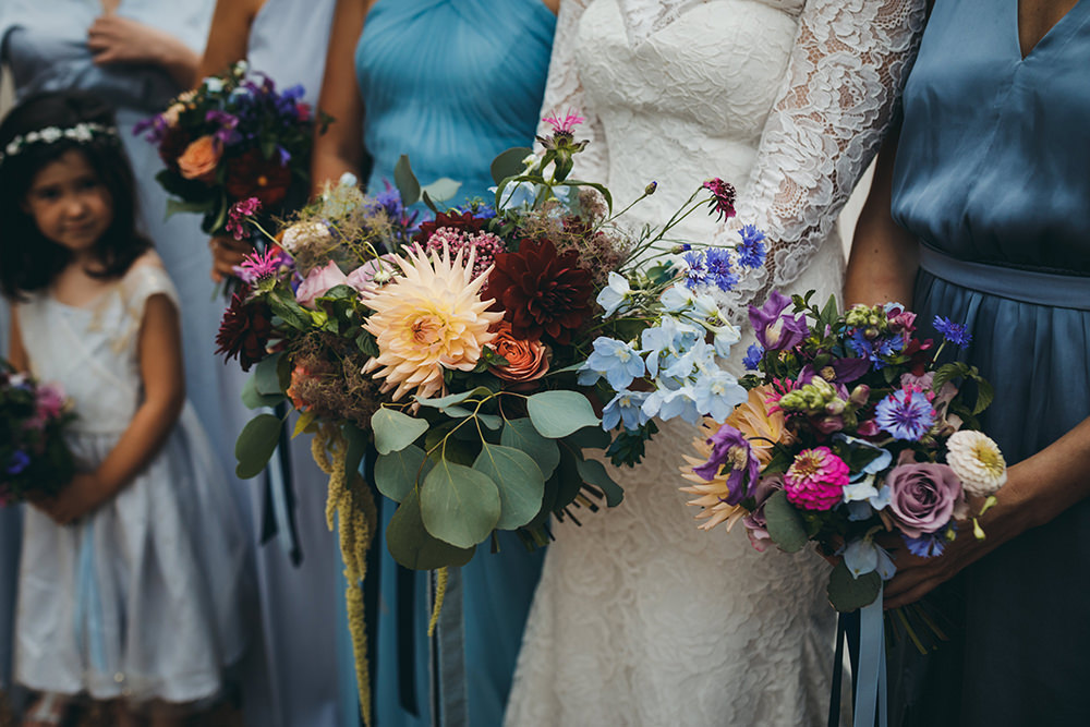 Bouquet Flowers Bride Bridal Dahlia Rose Natural Wild Ribbons Kingsettle Stud Wedding Mark Tattersall Photography