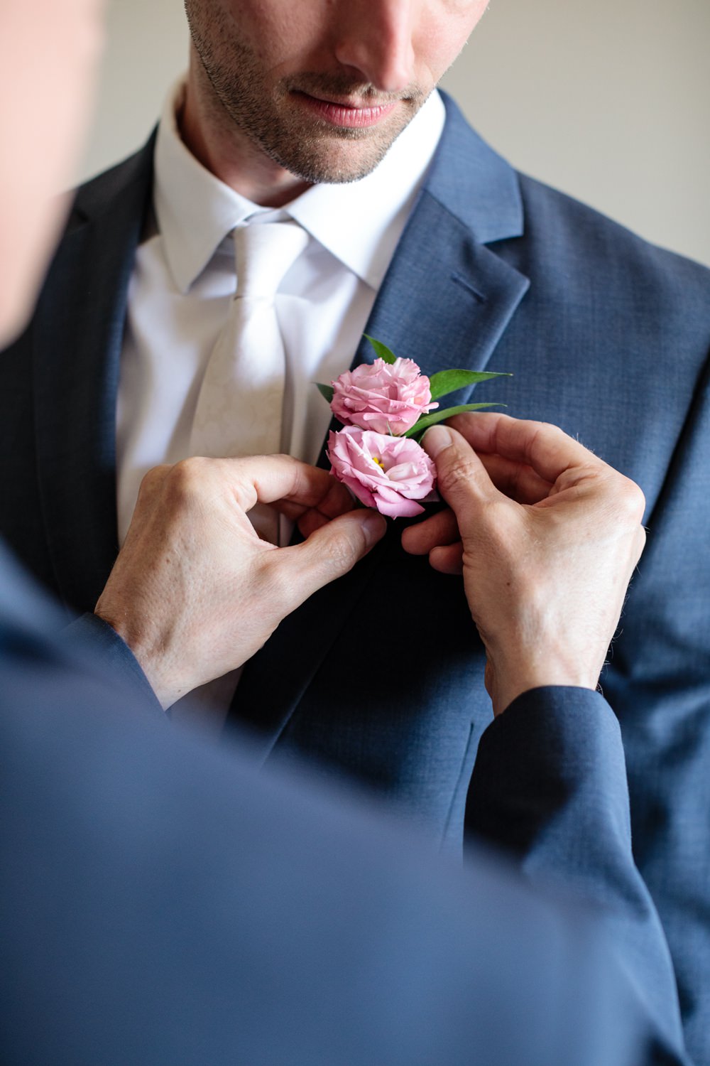 Groom Buttonhole Flowers Pink Rose Los Cabos Wedding Anna Gomes Photo