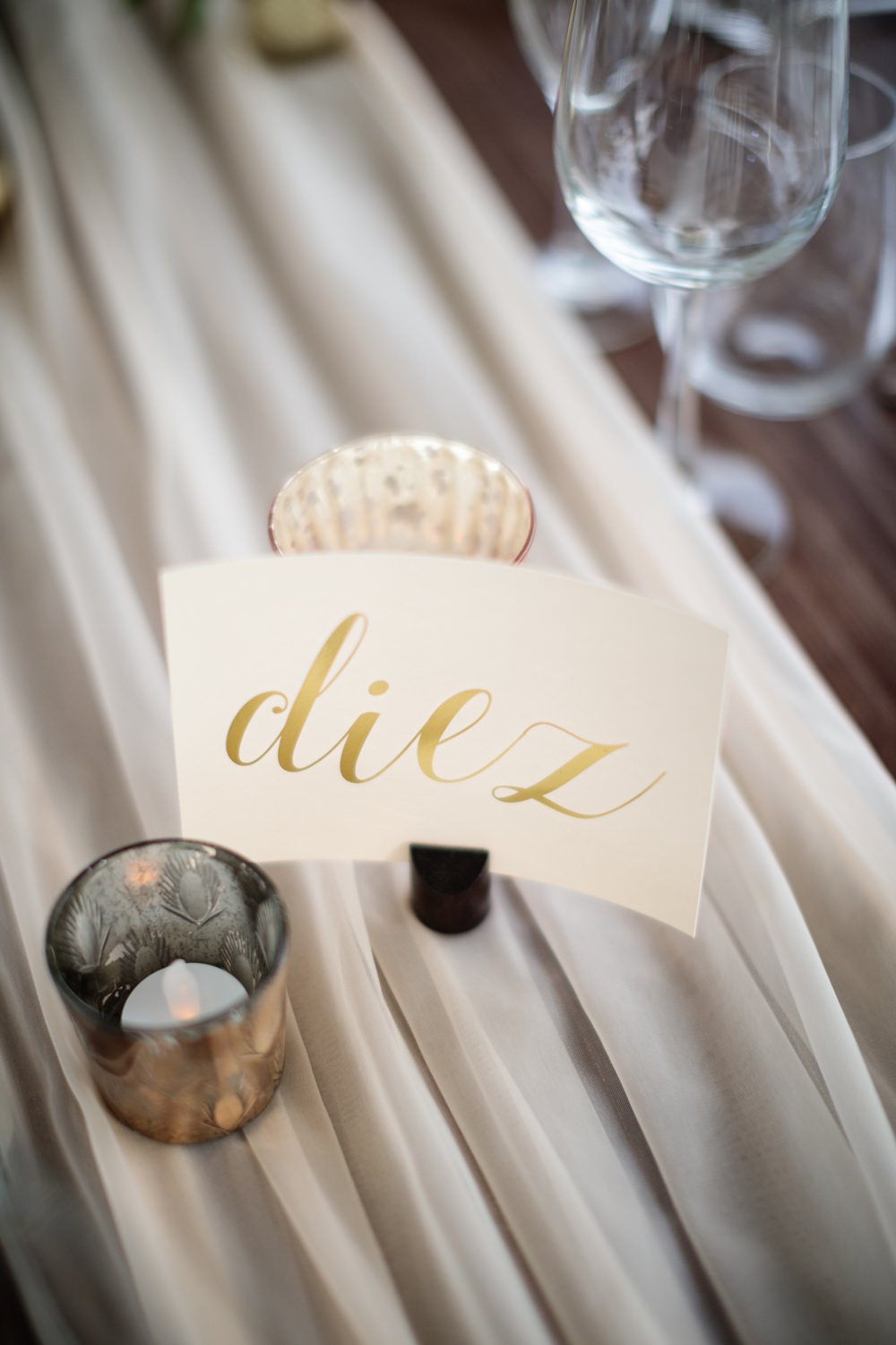 Table Name Gold Calligraphy Los Cabos Wedding Anna Gomes Photo
