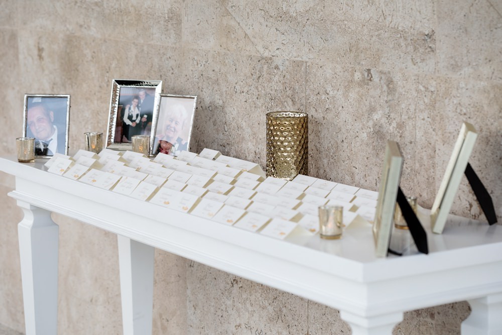 Escort Cards Gold Table Los Cabos Wedding Anna Gomes Photo