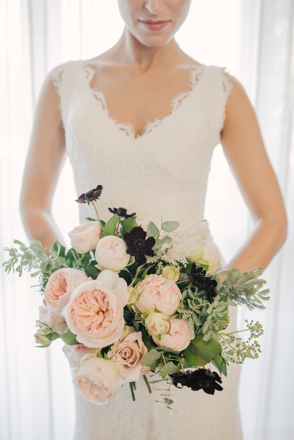 Bouquet Flowers Bride Bridal Blush Rose Astilbe Milan Wedding Rossella Putino Photographer