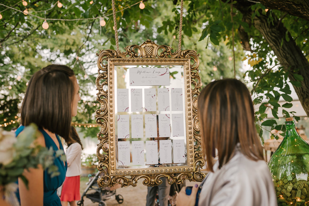 Gold Frame Seating Plan Table Chart Milan Wedding Rossella Putino Photographer