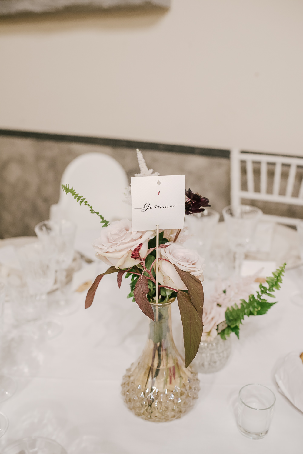 Table Decor Flowers Vase Roses Pink Milan Wedding Rossella Putino Photographer