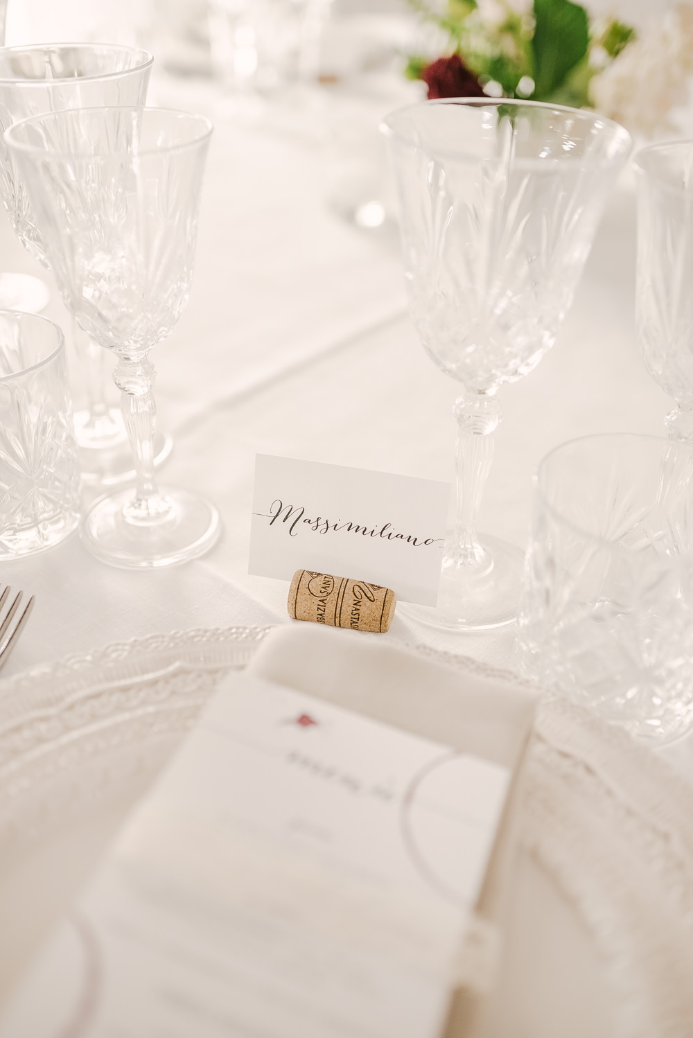 Cork Place Name Setting Milan Wedding Rossella Putino Photographer