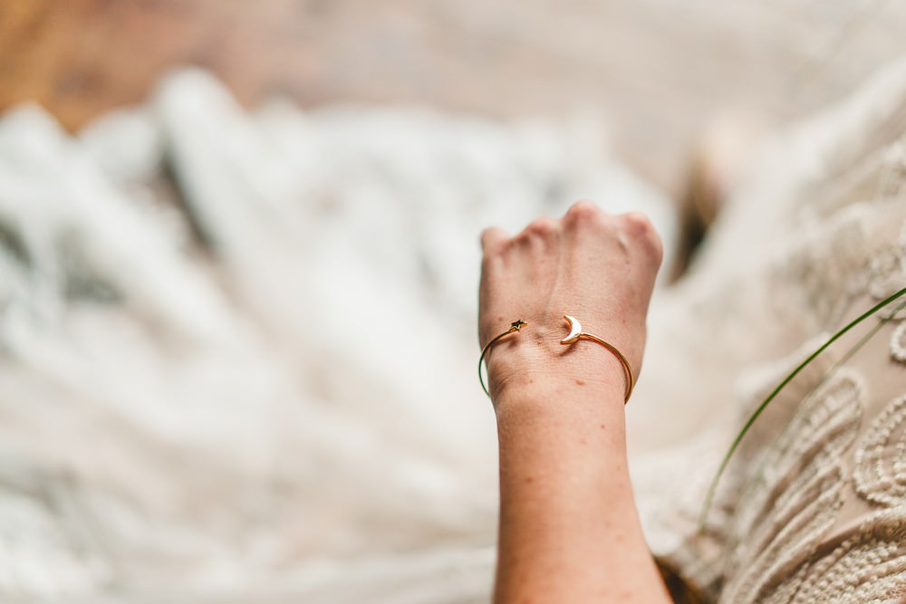 Bracelet Bride Bridal Celestial Star Moon Accessory Pampas Grass Wedding Ideas Tim Stephenson Photography