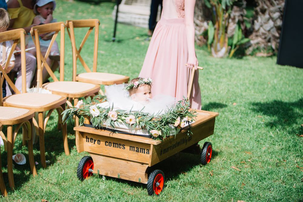 Flower Girl Baby Wagon Trailer Here Comes Mama Saint Tropez Wedding Sophie Boulet Photographe