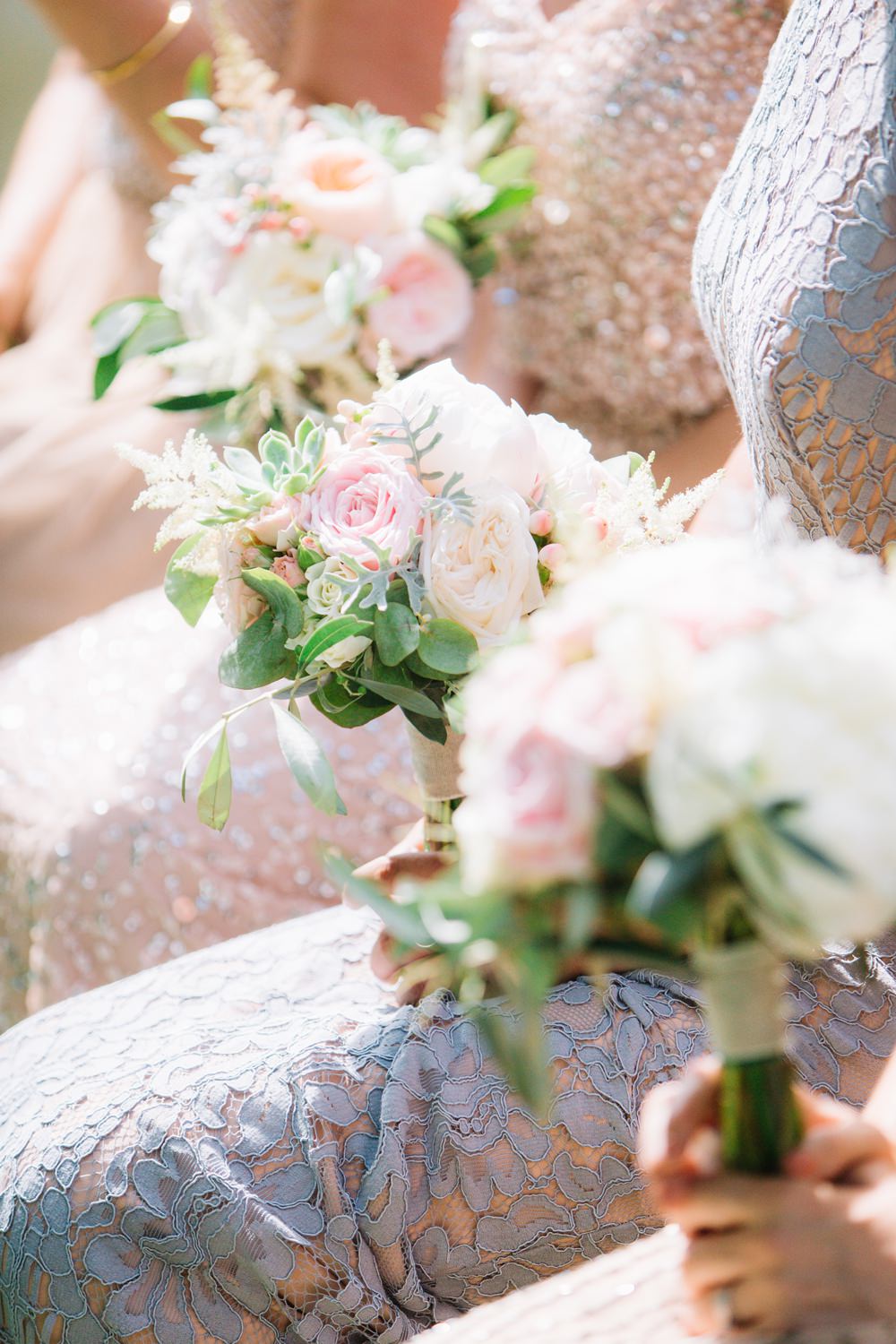 Bride Bridal Bridesmaids Bouquet Pink Peach Coral Succulent Saint Tropez Wedding Sophie Boulet Photographe