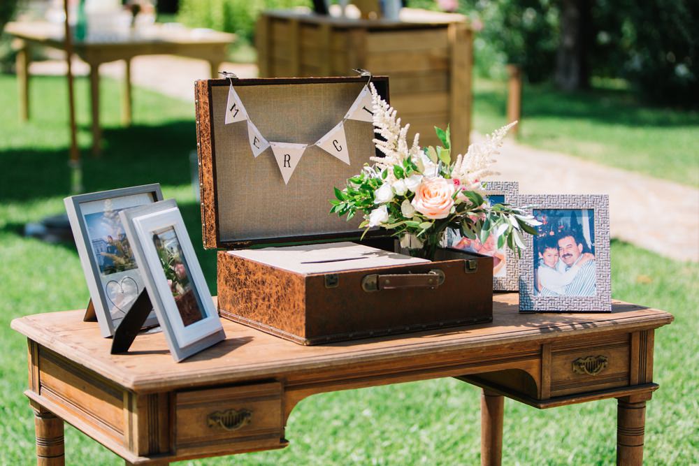 Card Table Vintage Box Family Photographs Bunting Saint Tropez Wedding Sophie Boulet Photographe