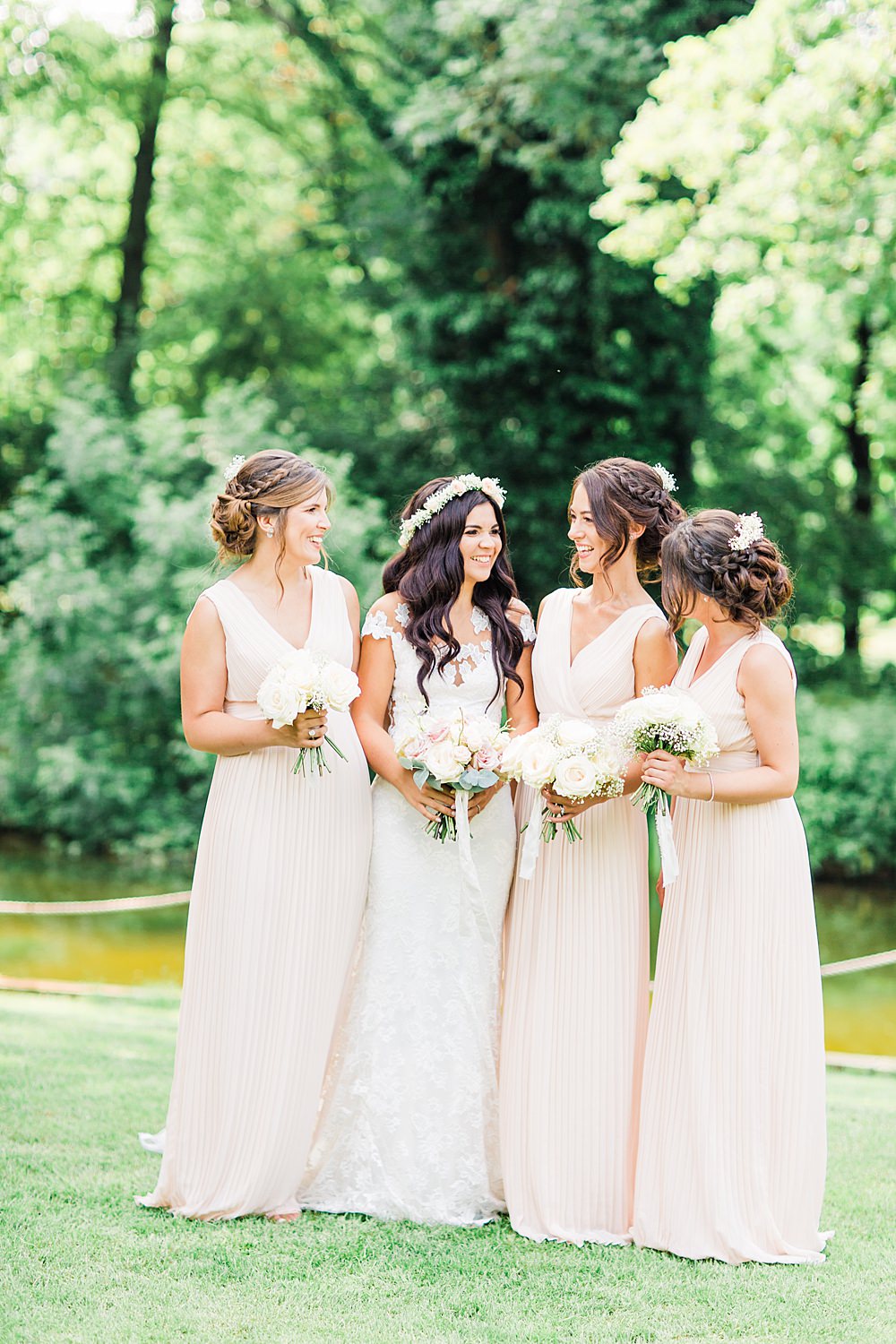 Bridesmaid Bridesmaids Dress Dresses Long Maxi Blush Pastel Sheene Mill Wedding Terri & Lori Photography and Film Studio