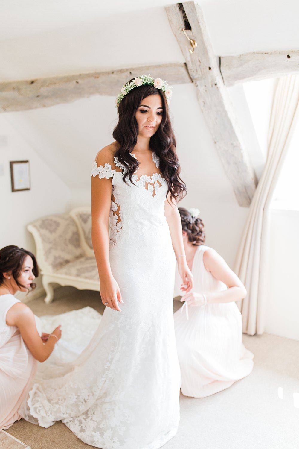 Bride Bridal Dress Gown Lace Fishtail Fit and Flare Illusion Sheene Mill Wedding Terri & Lori Photography and Film Studio