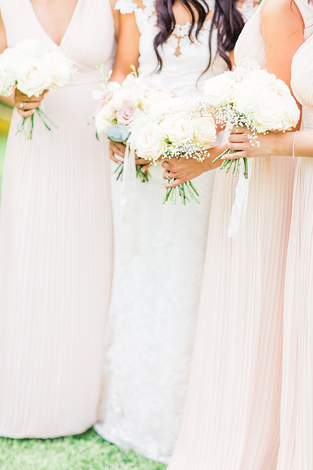Bouquet Flowers Bride Bridal Bridesmaid Blush Cream Rose Pink Pastel Sheene Mill Wedding Terri & Lori Photography and Film Studio