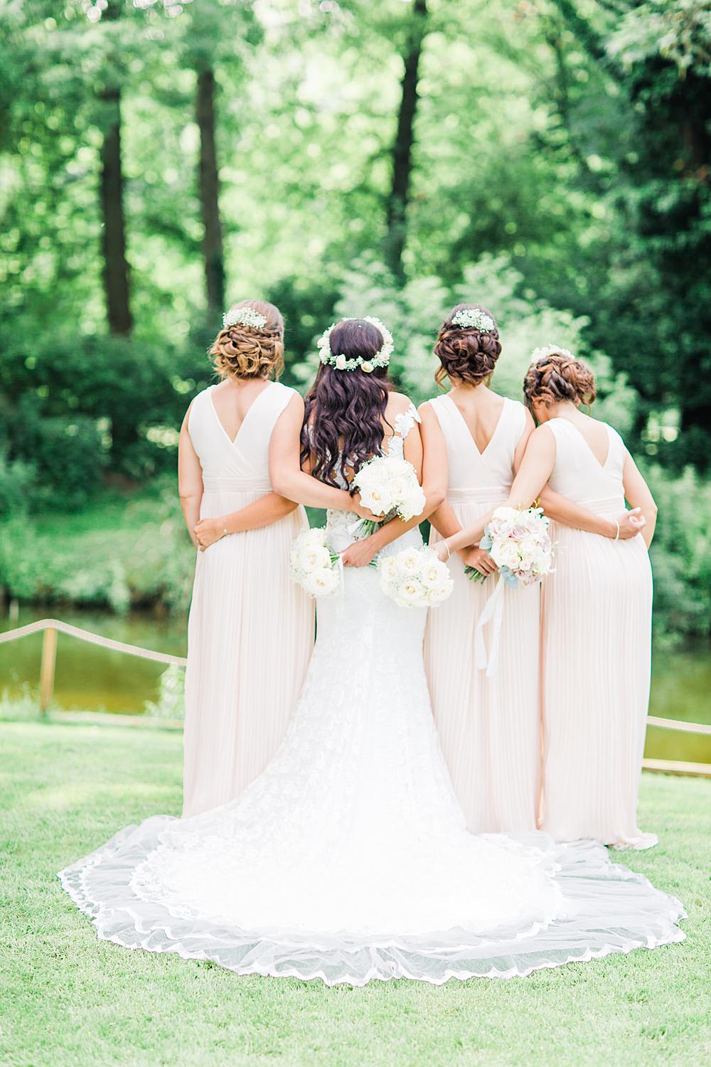 Bridesmaid Bridesmaids Dress Dresses Long Maxi Blush Pastel Sheene Mill Wedding Terri & Lori Photography and Film Studio