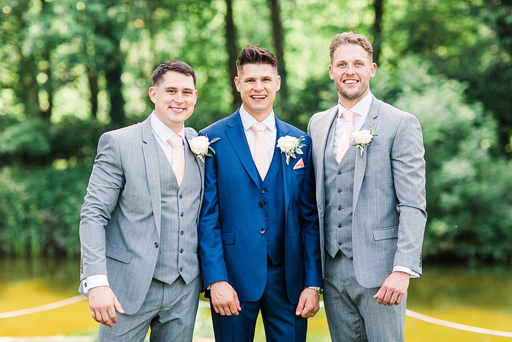 Groom Groomsmen Suit Grey Navy Ties Sheene Mill Wedding Terri & Lori Photography and Film Studio