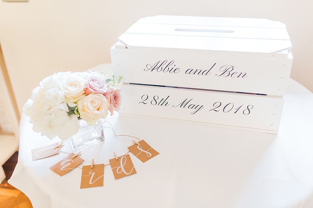 Card Box Calligraphy White Sheene Mill Wedding Terri & Lori Photography and Film Studio