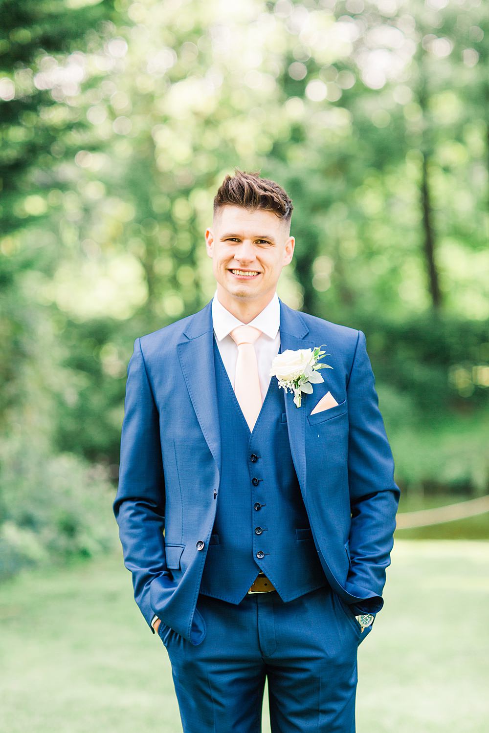 Groom Groomsmen Suit Navy Pink Tie Sheene Mill Wedding Terri & Lori Photography and Film Studio