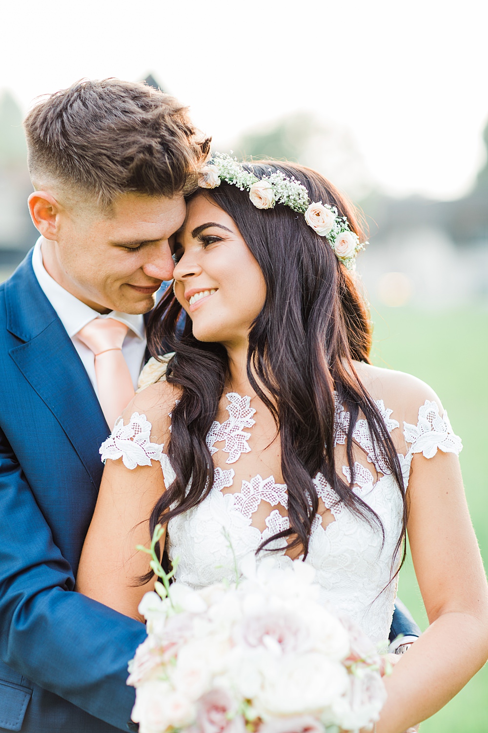 Bride Bridal Hair Flower Crown Long Waves Sheene Mill Wedding Terri & Lori Photography and Film Studio