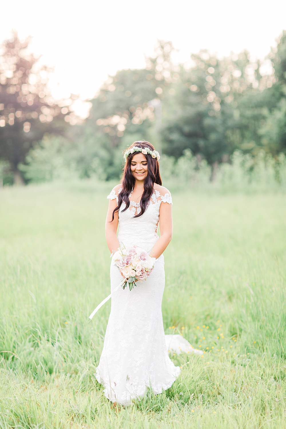 Bride Bridal Dress Gown Lace Fishtail Fit and Flare Illusion Sheene Mill Wedding Terri & Lori Photography and Film Studio