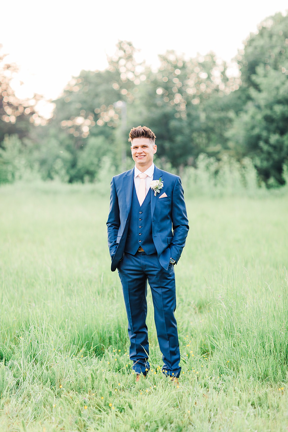 Groom Groomsmen Suit Navy Pink Tie Sheene Mill Wedding Terri & Lori Photography and Film Studio