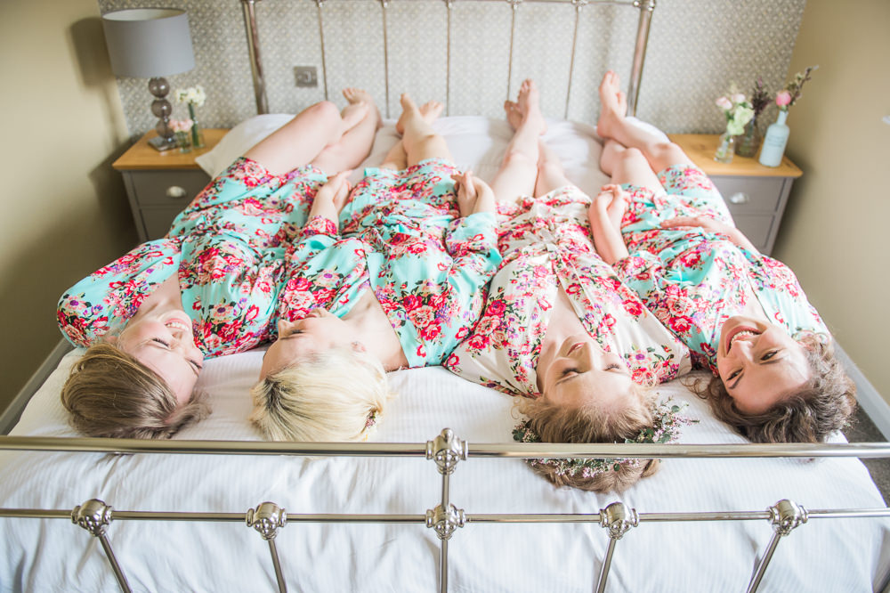 Bride Bridesmaids Dressing Gowns Robes Prep Springtime Bridal Shower Ideas Hen Party Laura Jane Photography