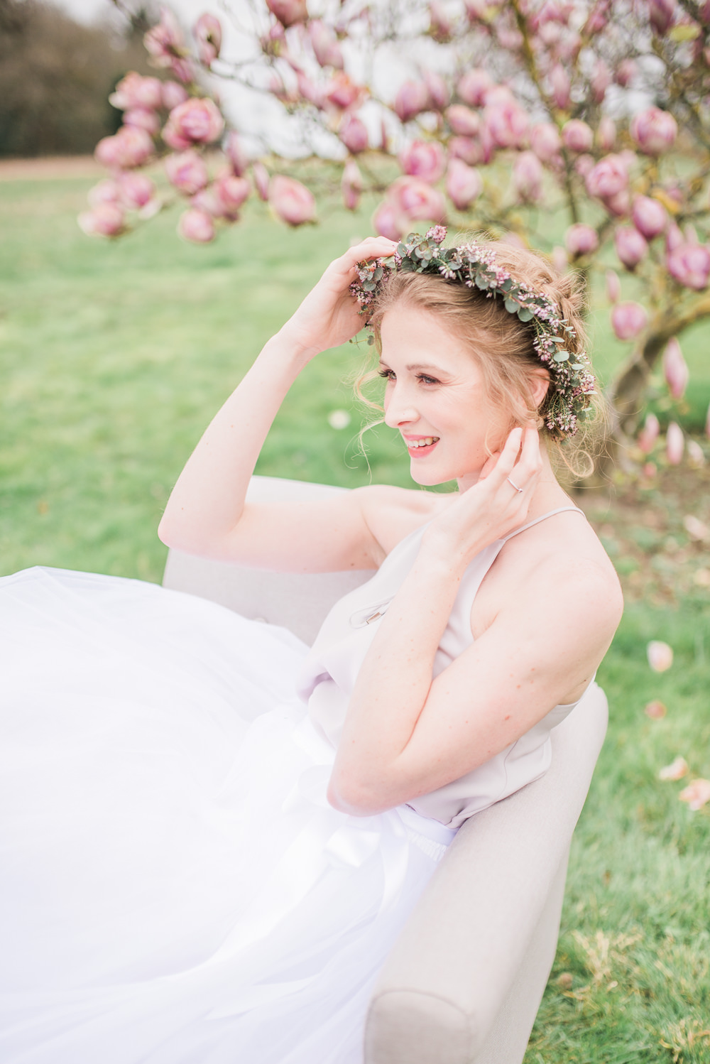 Bridesmaid Bridesmaids Tulle Skirts Tops Bows Pastel Flower Crown Springtime Bridal Shower Ideas Hen Party Laura Jane Photography