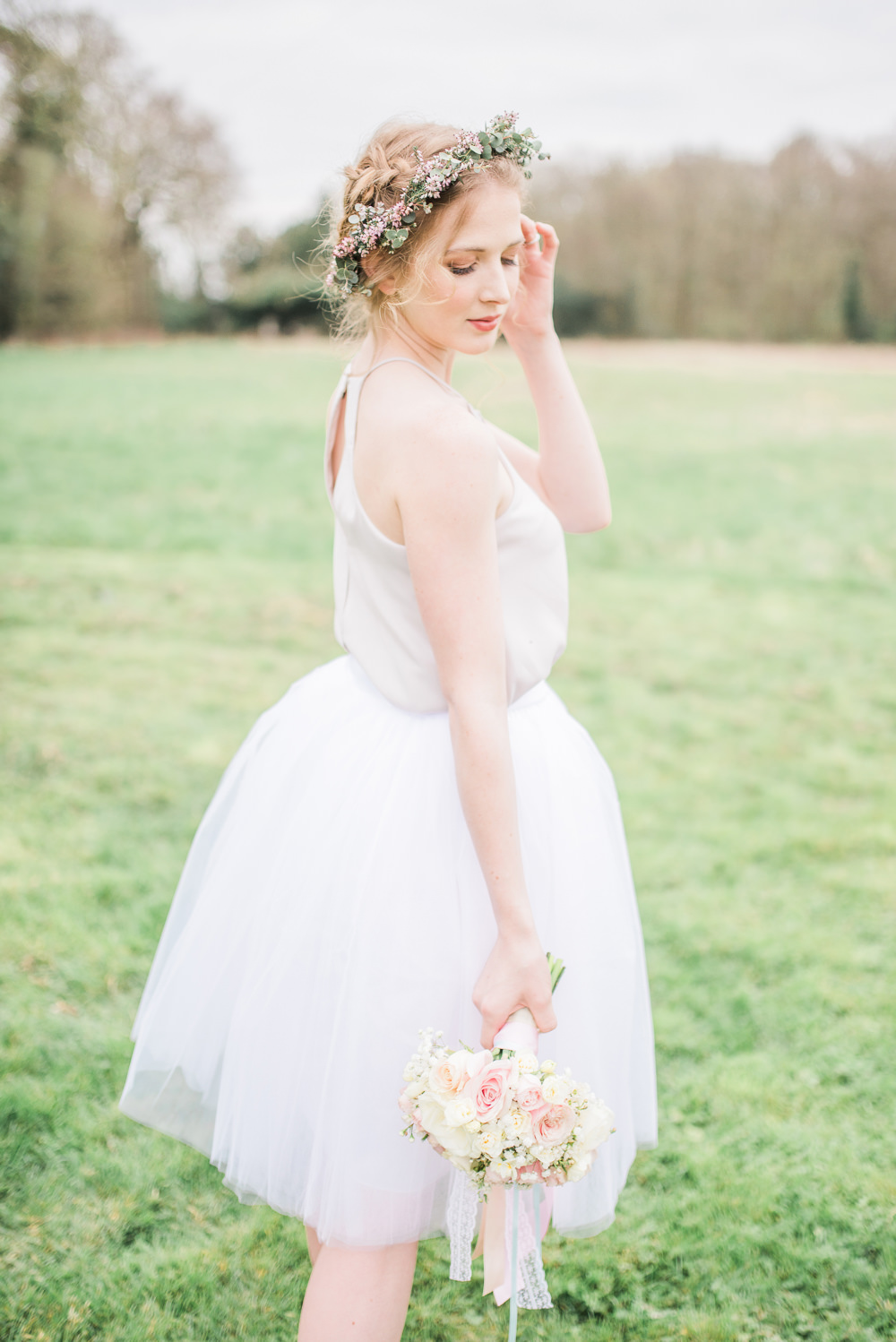 Bridesmaid Bridesmaids Tulle Skirts Tops Bows Pastel Springtime Bridal Shower Ideas Hen Party Laura Jane Photography