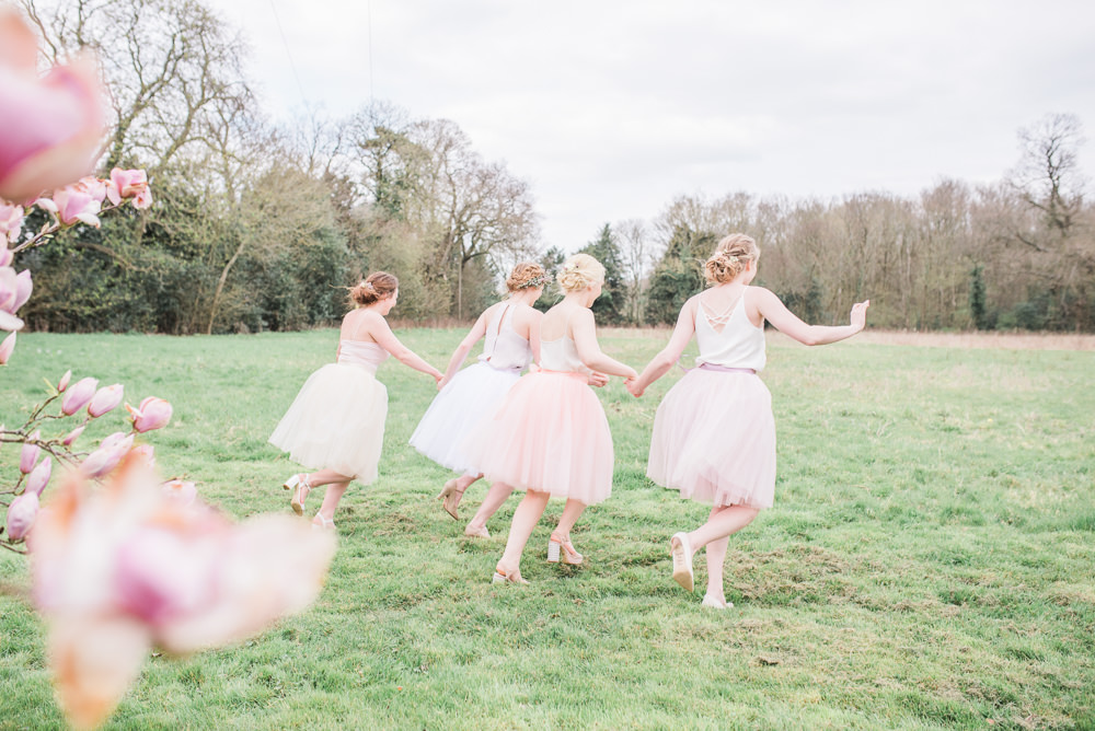 Bridesmaid Bridesmaids Tulle Skirts Tops Bows Pastel Springtime Bridal Shower Ideas Hen Party Laura Jane Photography