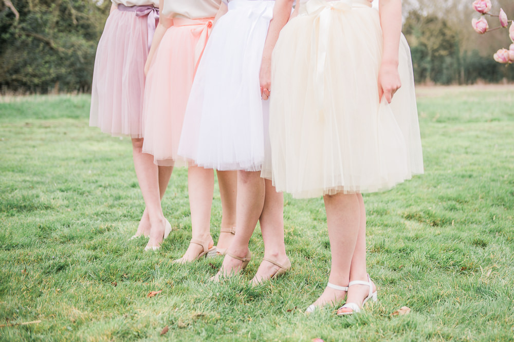 Bridesmaid Bridesmaids Tulle Skirts Tops Bows Pastel Springtime Bridal Shower Ideas Hen Party Laura Jane Photography
