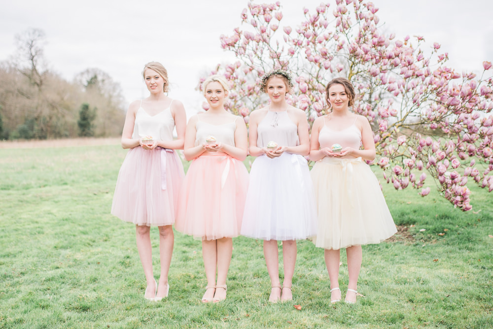 Bridesmaid Bridesmaids Tulle Skirts Tops Bows Pastel Springtime Bridal Shower Ideas Hen Party Laura Jane Photography