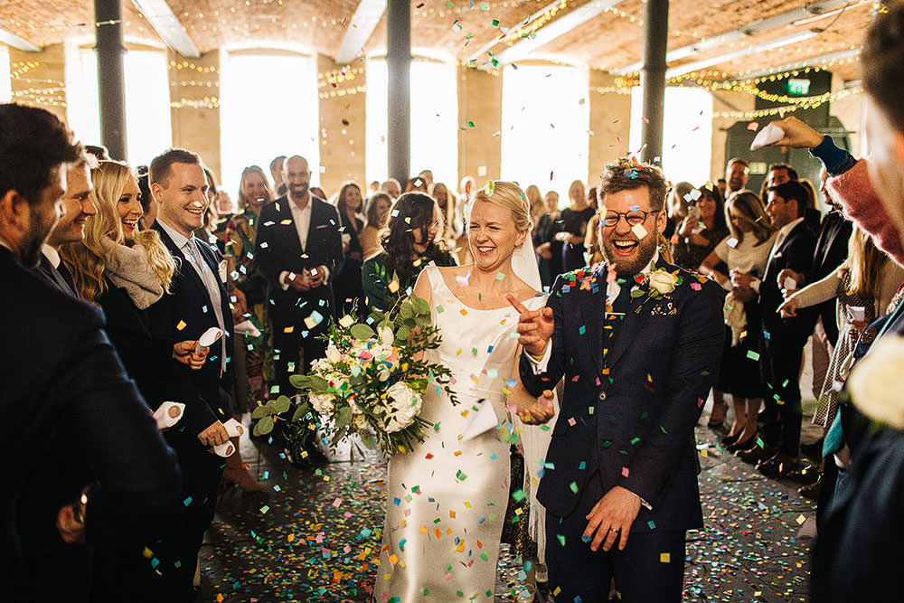 Confetti Throw The Arches Halifax Wedding Paul Joseph Photography