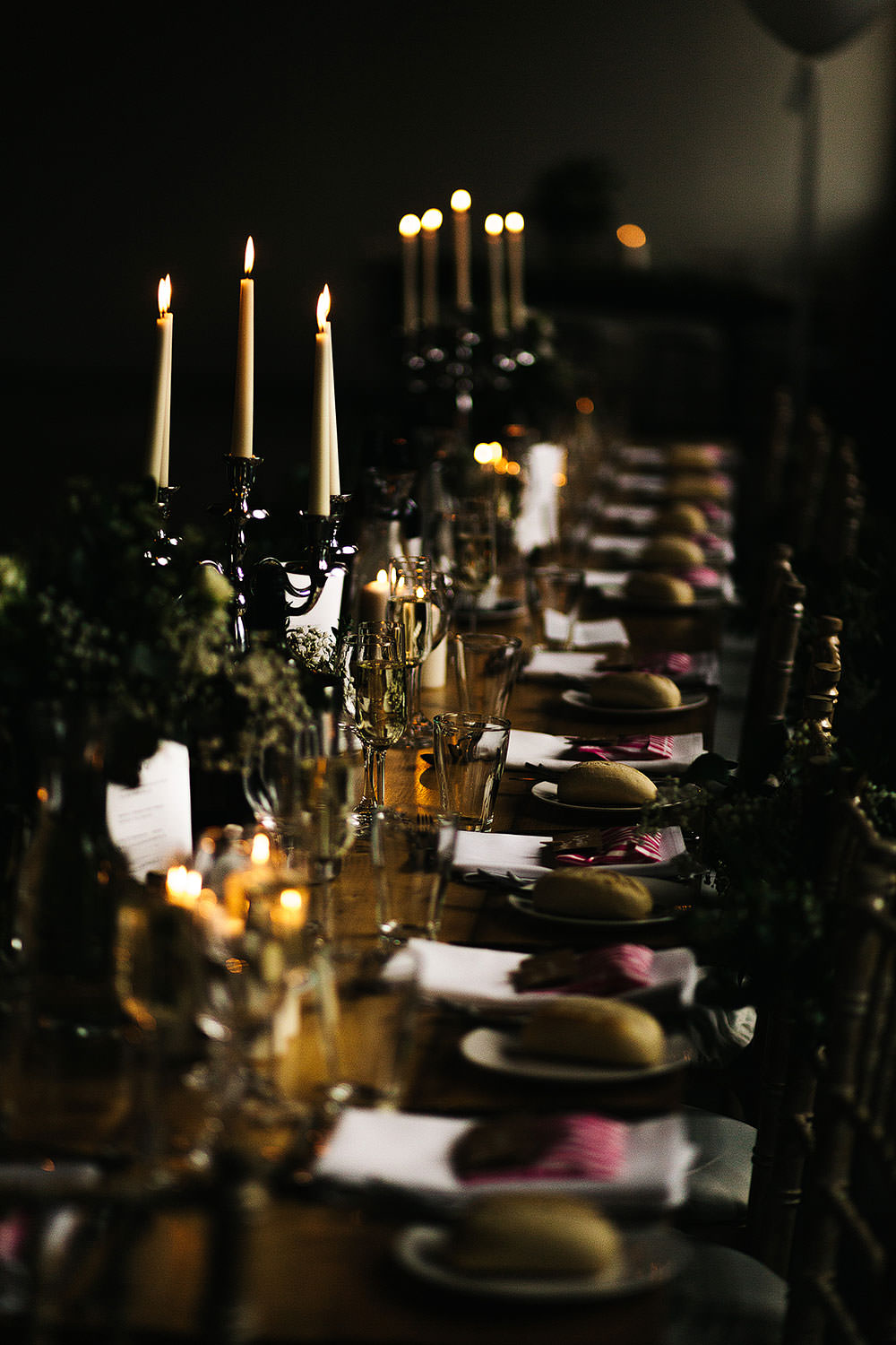 Long Tables Decor Decoration Candles Candelabra Greenery Foliage The Arches Halifax Wedding Paul Joseph Photography
