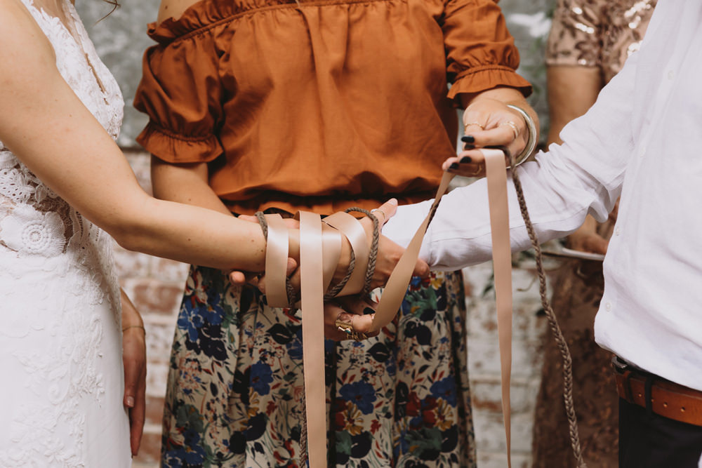 Handfasting Ceremony Humanist Tram House Wedding Luke Hayden Photography