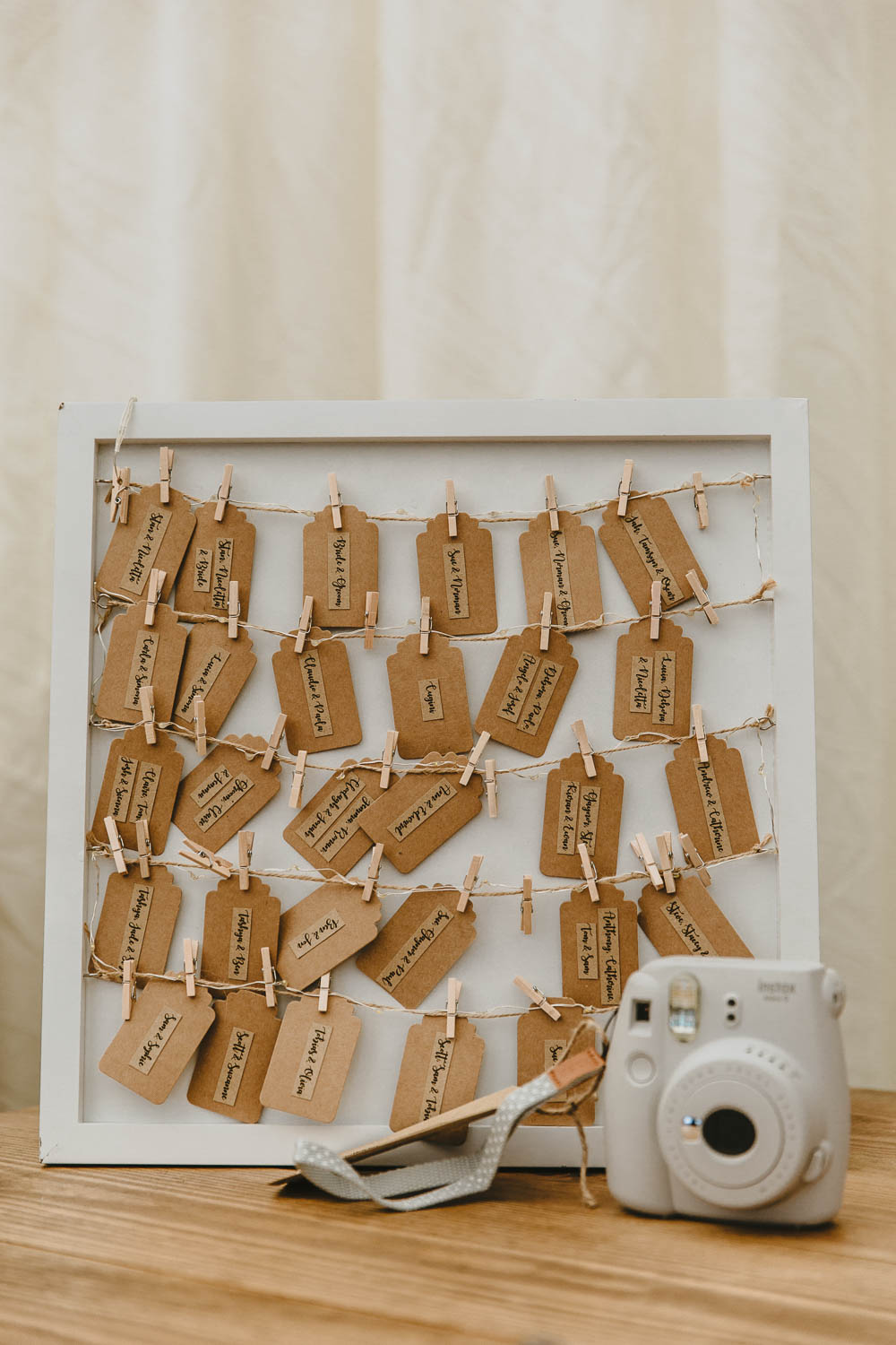 Luggage Tag Peg Twine Photo Polariod Guest Book Trevenna Barns Wedding Wild Tide Creative
