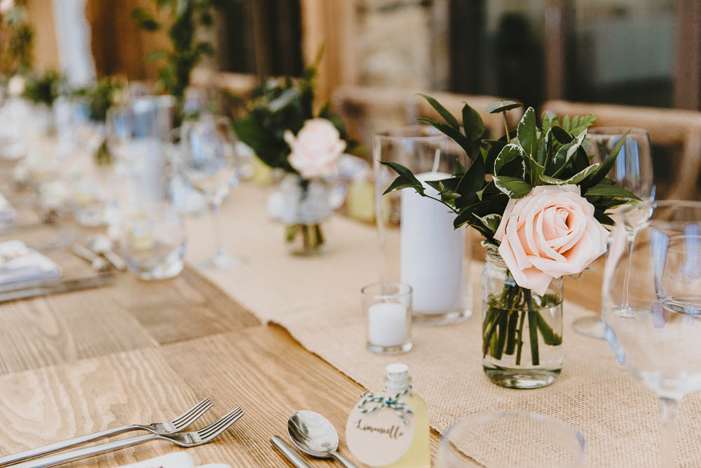 Table Decor Hessian Burlap Rustic Trevenna Barns Wedding Wild Tide Creative