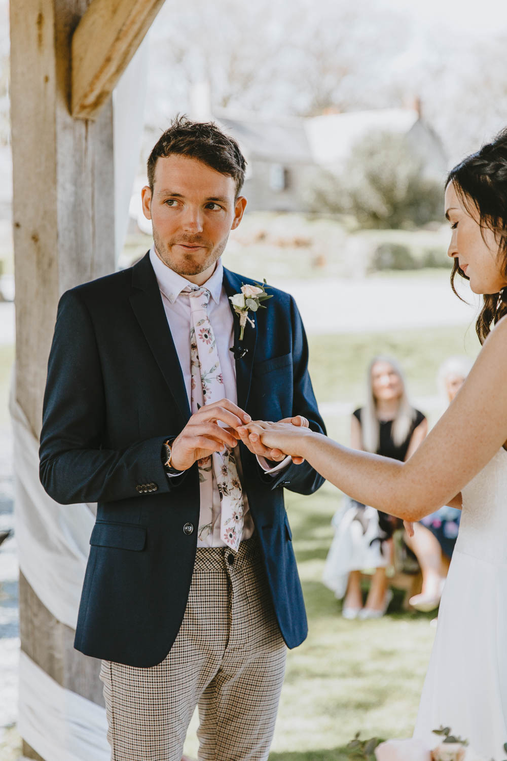 Groom Suit Style Look Blazer Chinos Floral Tie Braces Trevenna Barns Wedding Wild Tide Creative