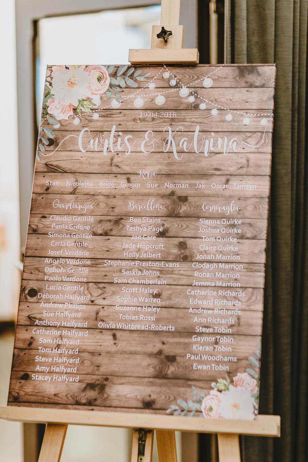 Wooden Rustic Seating Plan Table Chart Floral Trevenna Barns Wedding Wild Tide Creative