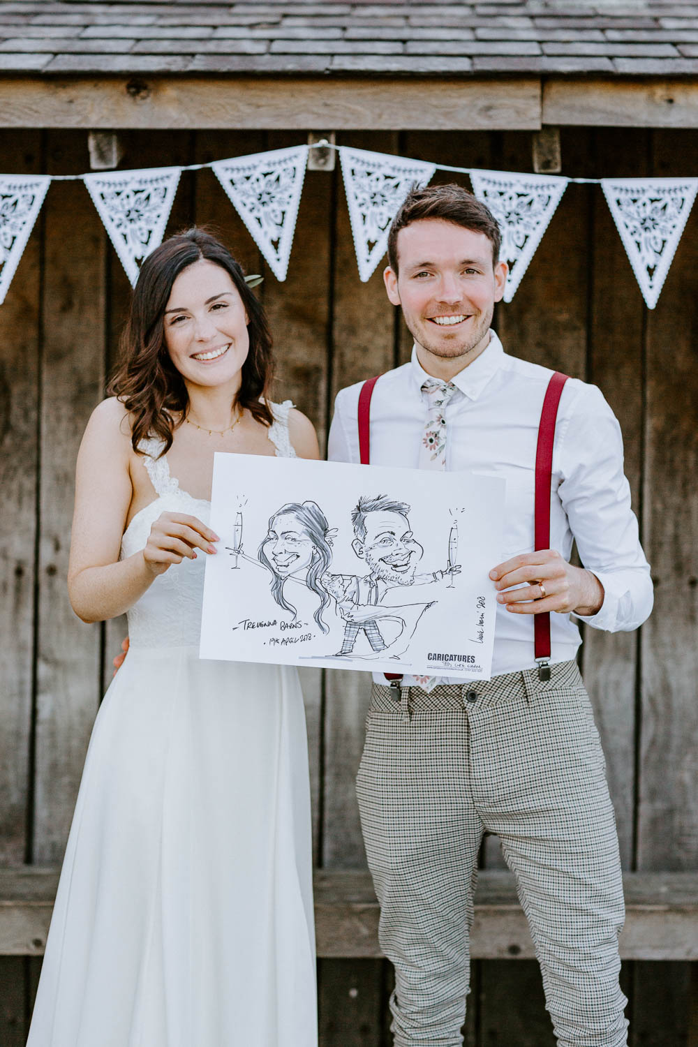 Caricaturist Trevenna Barns Wedding Wild Tide Creative