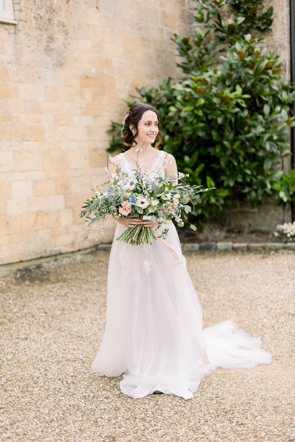 Dress Gown Bride Bridal Winter Blue Barn Wedding Ideas Joanna Briggs Photography