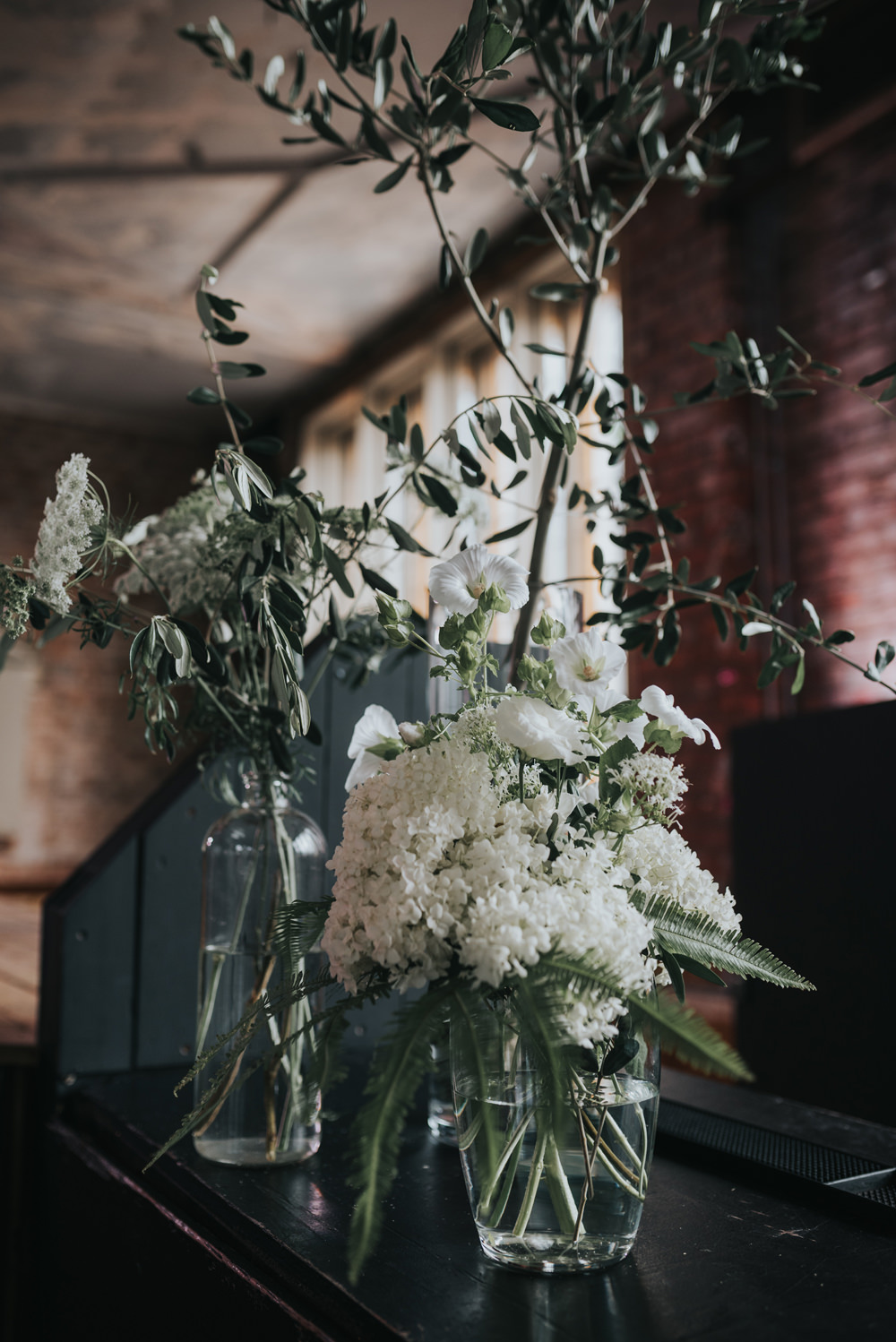 White Flowers Floral Greenery Foliage Olive Albert Hall Manchester Wedding Katie Dervin Photography