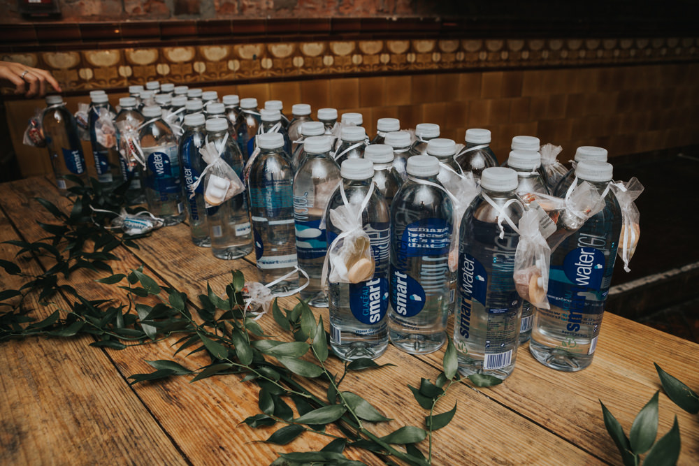 Favours Water Bottle Paracetamol Greenery Gift Albert Hall Manchester Wedding Katie Dervin Photography