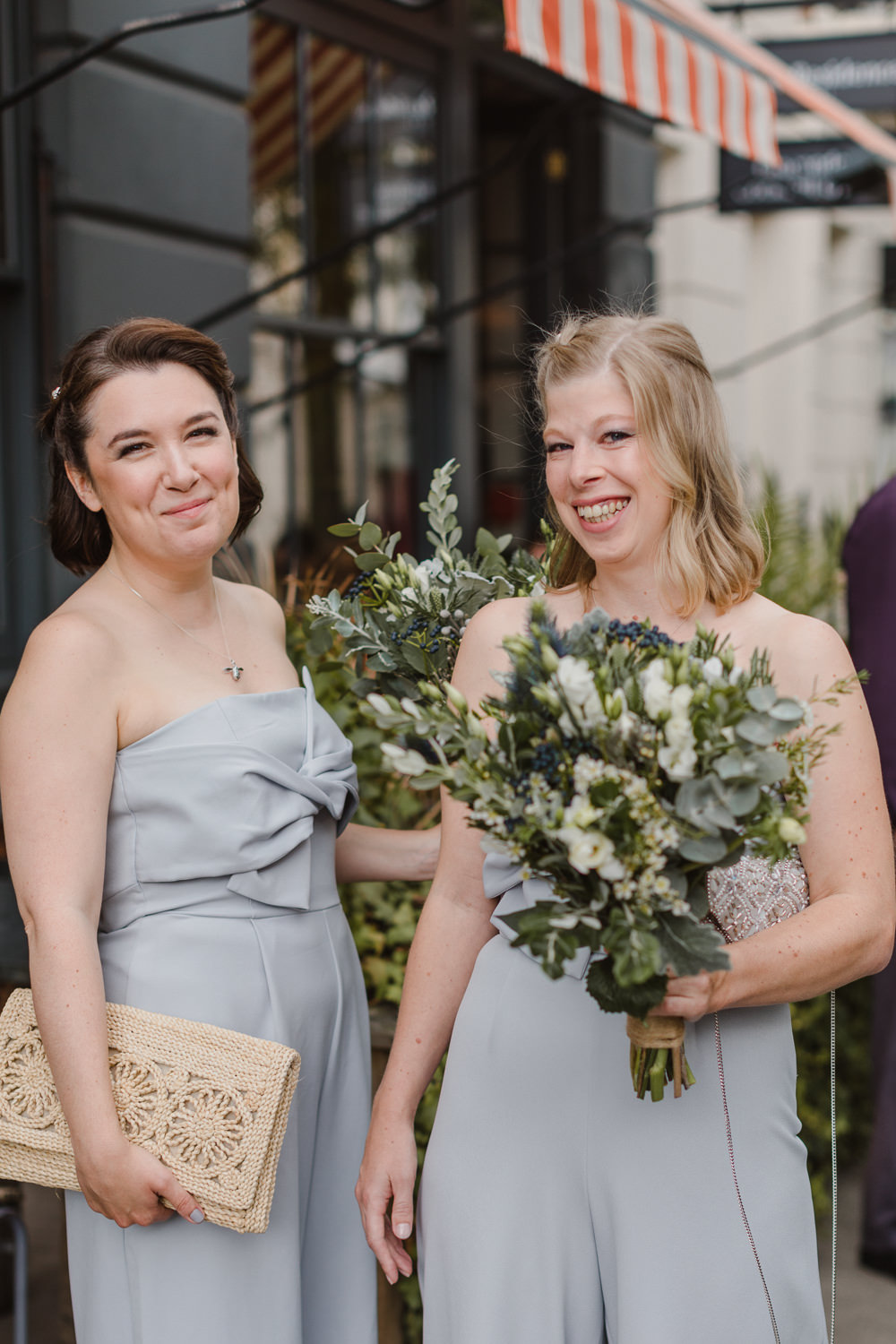 Bridesmaid Bridesmaids Jump Suits Blue Asylum London Wedding Emma Gates Photography