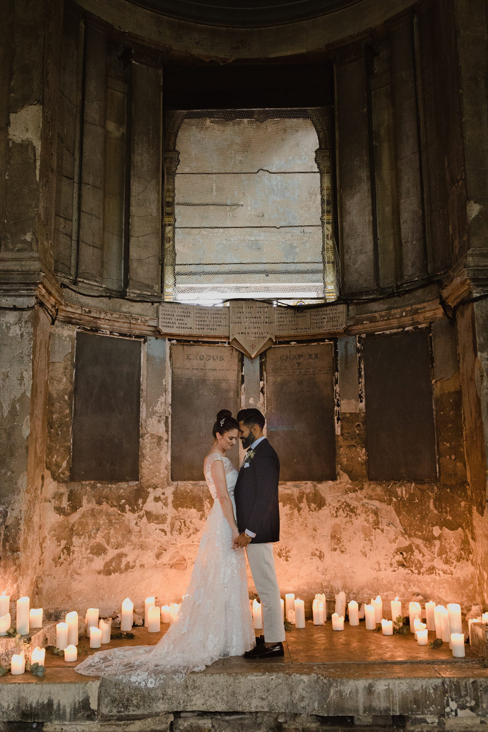 Candles Lighting Asylum London Wedding Emma Gates Photography