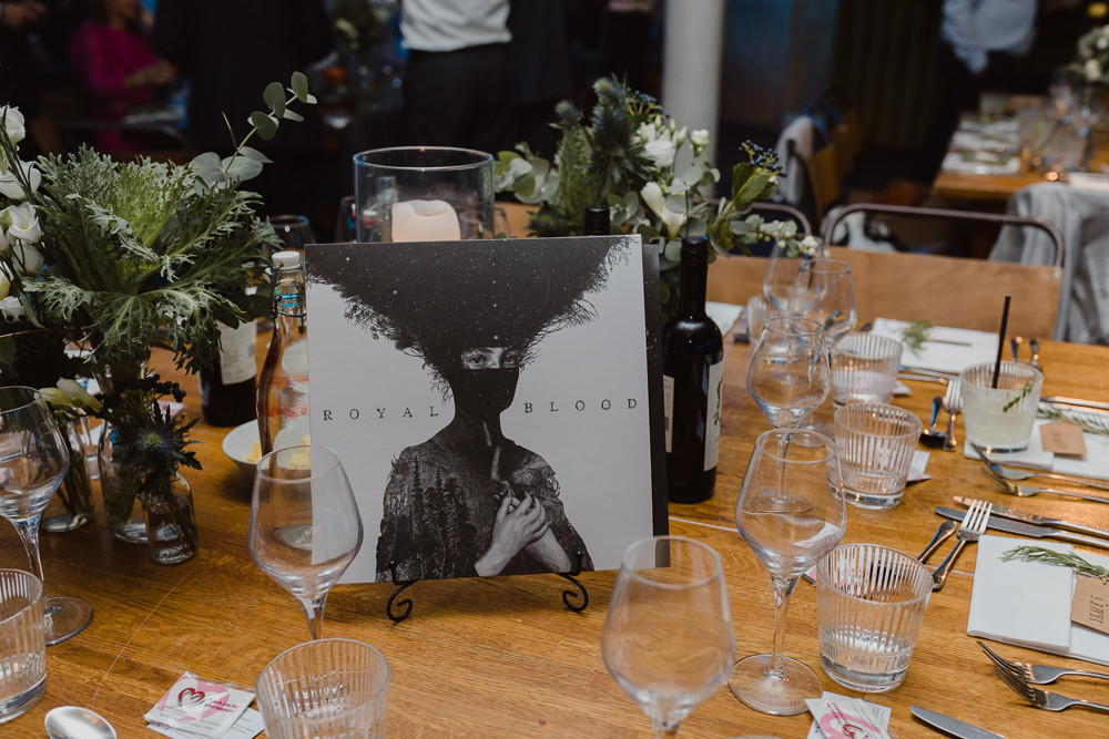 Record Music Table Name Asylum London Wedding Emma Gates Photography