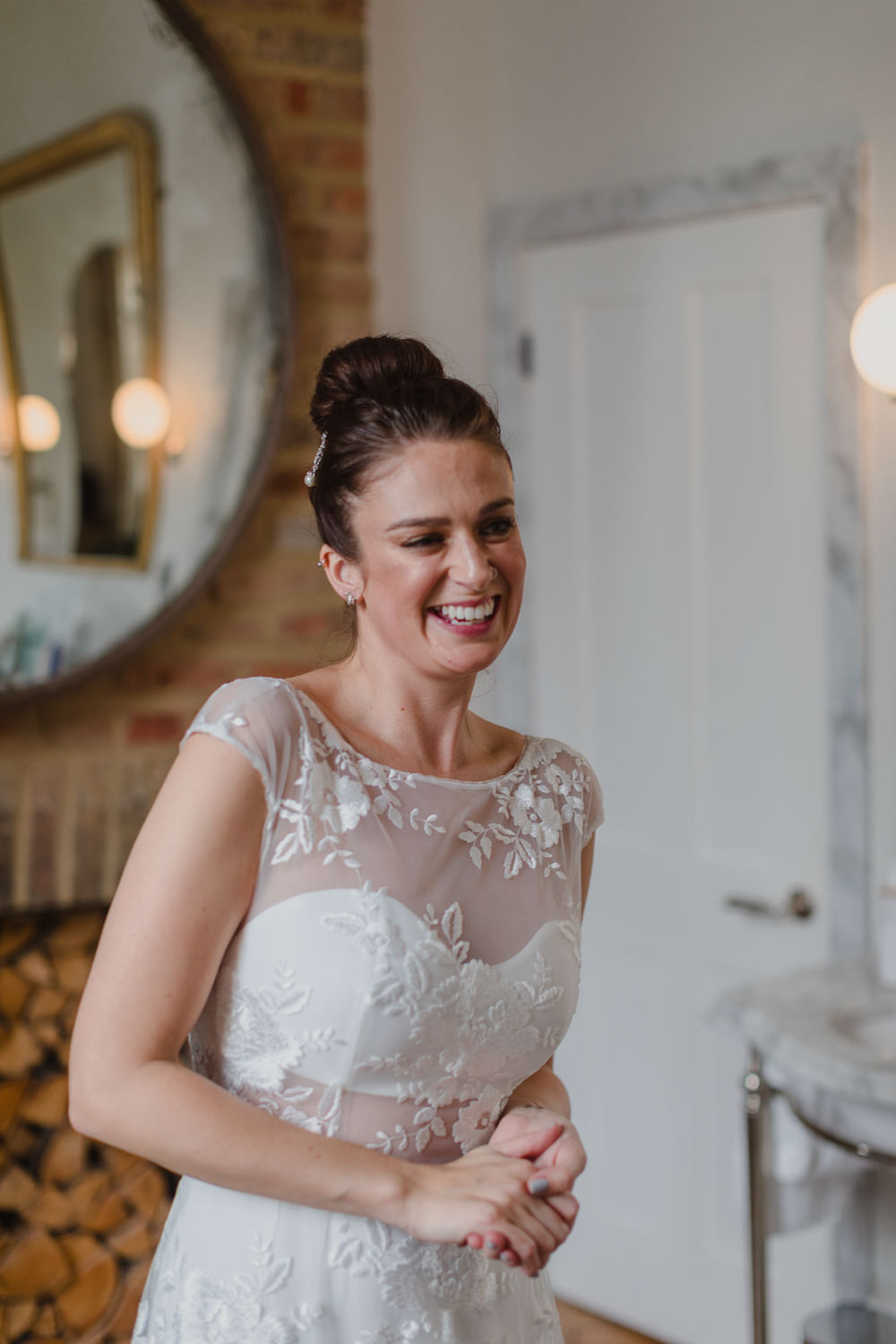Bride Bridal Hair Up Do Bun Asylum London Wedding Emma Gates Photography