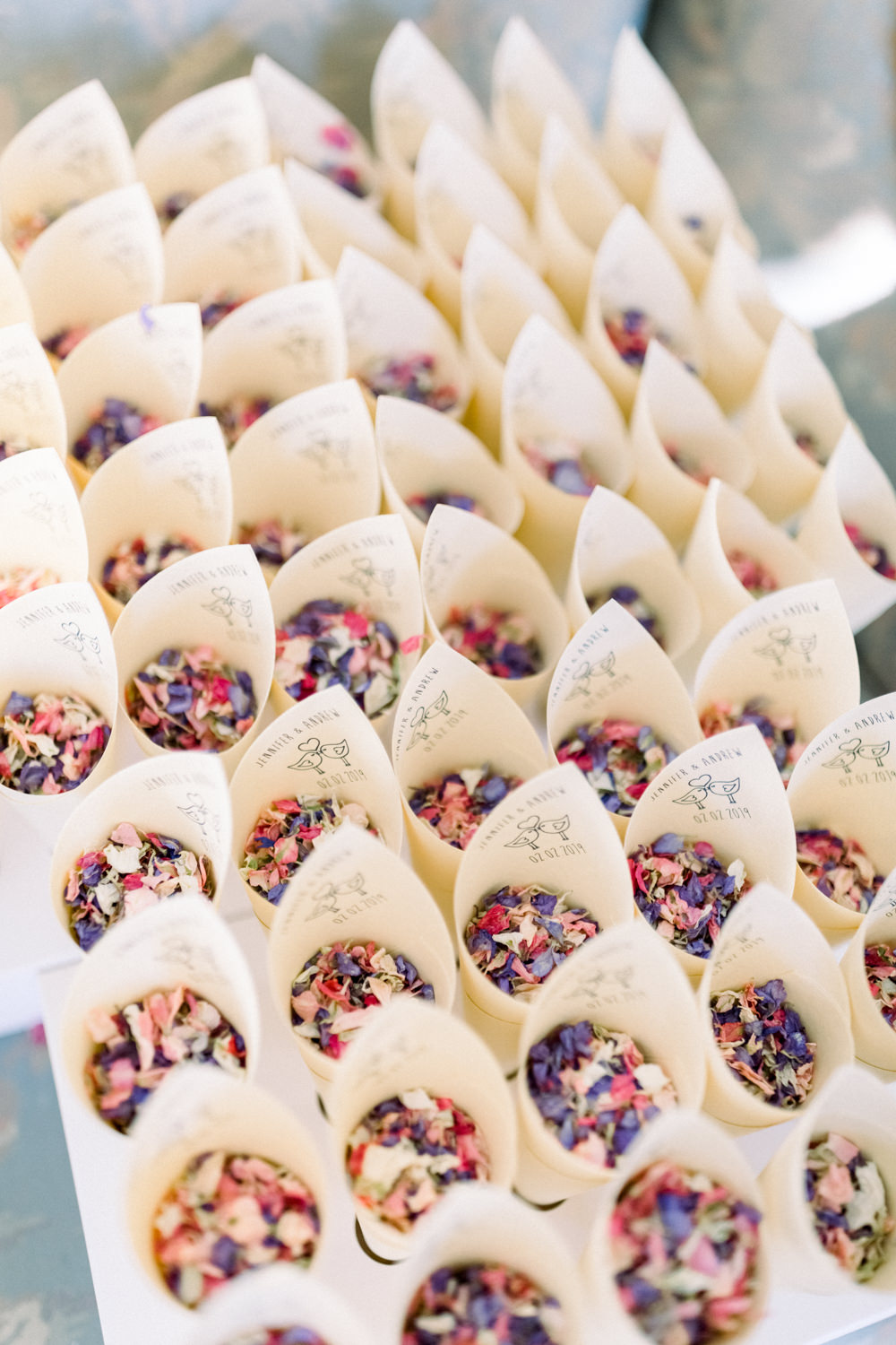 Confetti Cones Aynhoe Park Wedding Sanshine Photography